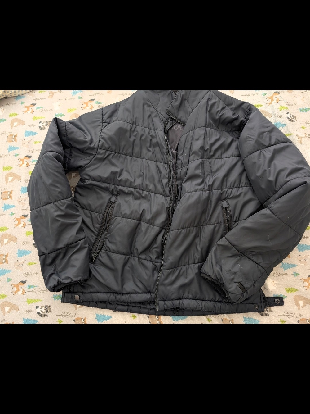 Men's Black Puffer Jacket - Lightweight Quilted Coat